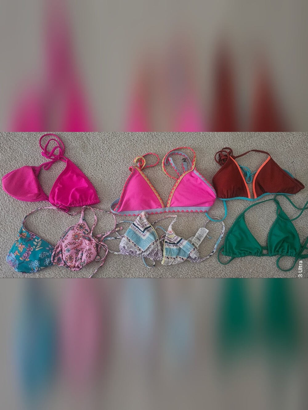 6Assorted swimwear tops features various styles including triangle Styles Size M